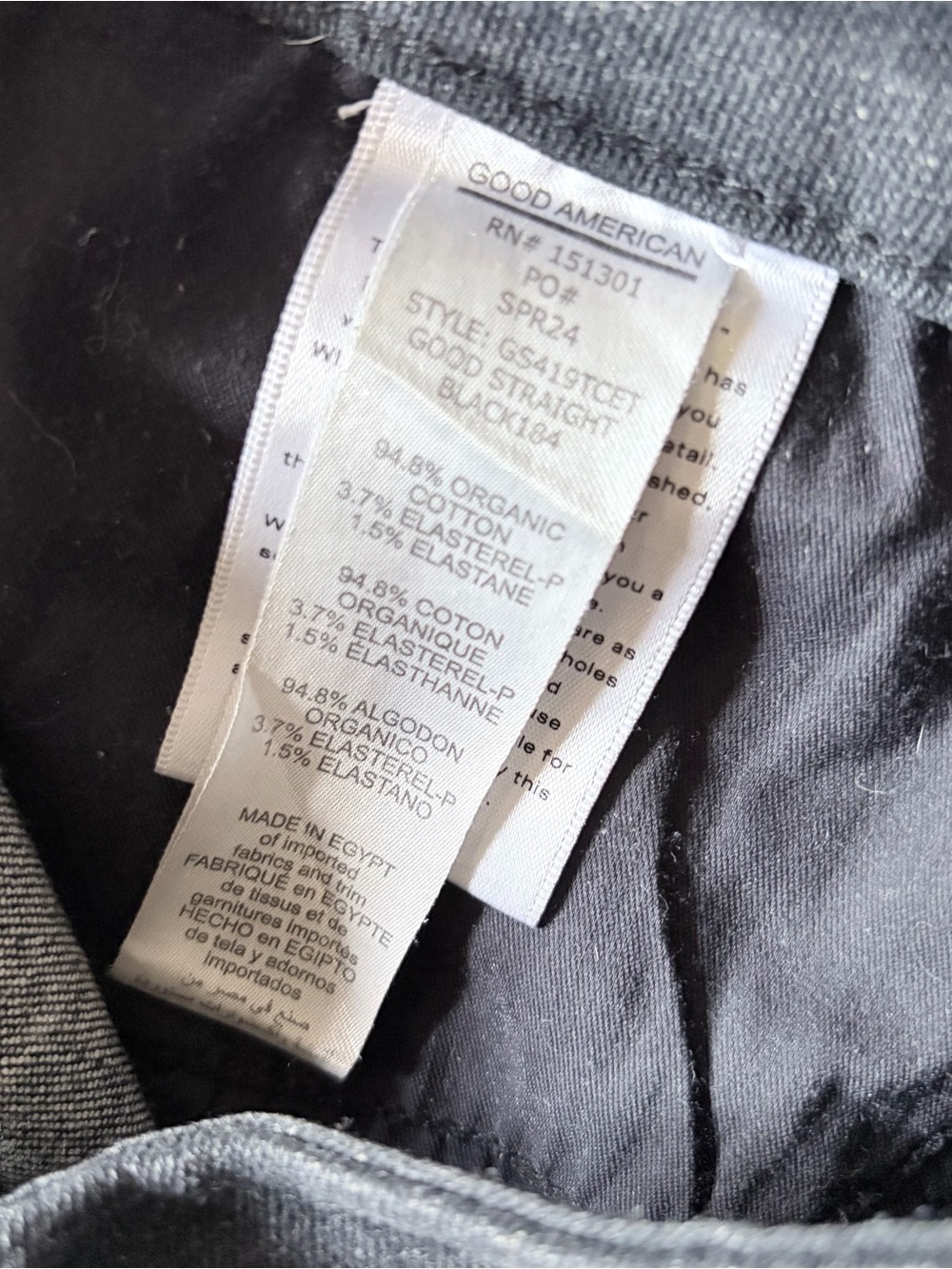 Good American Good Straight Black Jeans Size 6/28 - Picture 6 of 10